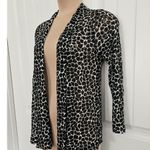 Pebble Pattern Open Waterfall Cardigan Sheer 3/4 Sleeve Chico's Sz 1 US 8 Photo 2