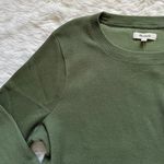 Madewell Top Elwood Knot Front Long Sleeve Jacquard Palm Tree Green XXL NWOT Photo 6