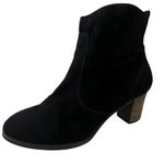 J. Crew Women’s Quinn Black Suede Ankle Boots Size 7 Block Heel Side Zip Booties Photo 0