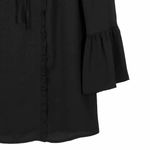 Karl Lagerfeld ‎ Paris Womens Small Ruffled Dress Shirt Black Photo 2