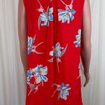 W5 Anthropology  Sleeveless High Low V-Neck Floral Top Blouse Sz Large Orange Photo 3