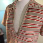 ZARA  Women's 70s Retro Style Cropped Pullover Knit V-Neck Collared Sweater Top M Photo 4