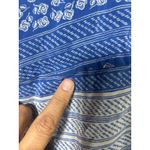 Edme & Esyllte Top 6 Blue White Floral Geometric Button 100% Silk Anthropologie Photo 4