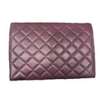 Badgley Mischka  Crossbody Bag Diamond Quilt Convertible Vegan Leather Plum Photo 1