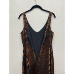 Vintage Y2K Velvet Burnout Floral Maxi Dress Sz S 1/2 Fairy Whimsy Whimsigoth Brown Photo 3