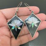 Vintage Mexican Silver Mother of Pearl Inlay Diamond Photo 8