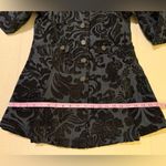 Free People  Paisley Gothic Navy Embroidered Lined Peacoat Jacket Swing Coat -2 Photo 5