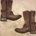 Timberland  Women’s Whittmore Brown Leather Mid-Calf Western Buckle Strap Boots Photo 2