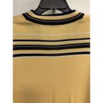 Misook Maize Yellow Black‎ White Stripe Knit Top Women’s Size XL 3/4 Long Sleeve Photo 3