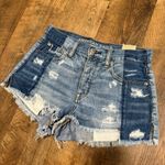 American Eagle  Vintage High Rise Festival Jean Shorts Sz 0 Distressed Patchwork Photo 6