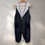 April Cornell‎ Somerset Reversible Gray Striped Button Front Long Duster Vest XS Photo 4