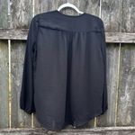 Joan Vass  Black Sheer Blouse Medium Photo 3