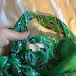Tulle Green Sun Dress Keyhole Tie Back Floral Cruise Ready Size Small Photo 5