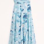 Abercrombie & Fitch Abercrombie Tiered Ruched Babydoll Maxi Dress Blue Floral XL Photo 0