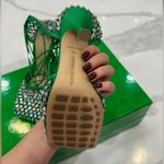 Bottega Veneta  Sparkle Stretch Lace Up Green Heels 💚 Photo 2