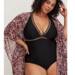 Torrid maxi burgundy leopard animal print sheer chiffon coverup kimono size 1/2 Photo 2