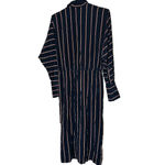 ALC Frank ALC Women's Black Nico Surplice Long Sleeve Striped Silk Midi Dress Size 2 Photo 2