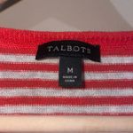 Talbots Red-Orange & White Striped Long Sleeve Linen Blend Top Size Medium Photo 1