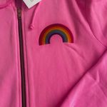 Aviator Nation  Neon Pink Rainbow Zip Up Hoodie NWT Size Large Photo 2