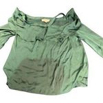 Libby Edelman  women's L Satin Ruffle Blouse Tunic Bare Shoulder top Photo 0