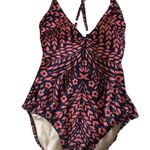 Kona Sol  Swimwear - Pink and Black Patterned Swimsuit Size Small Photo 4