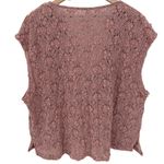 Free People  Rose Pink Floral Lace Boxy Cowl Neck Top Size XS New Photo 2