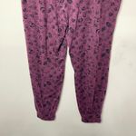 ANY BODY Burgundy and Black Floral Print Lightweight Lounge Jogger, LP Purple Size undefined Photo 6