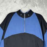 BDG Shirt Women Medium Blue Black Miranda Half Zip Sweatshirt Casual Streetwear Photo 4