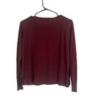 ZARA  Maroon Long Sleeve Ribbed Trim Knit Pullover Sweater Women Sz M Photo 1