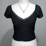 Aeropostale  Black Eyelet Crop Top Photo 0