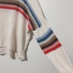 Wooden Ships  Striped Knit Sweater Size Small Medium Cotton Rainbow Lightweight Photo 2