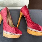 Brian Atwood  Pink Snakeskin Platform Pumps Heels - Size 6 Photo 6