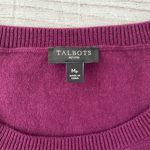 Talbots women M petite scoopneck Longsleeve sweater w/side buttons purple Photo 6