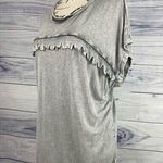 Cato Distressed Acid Wash Shirt Women S Short Sleeves Gray Scoop Neck Rayon Soft Photo 0