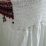 Lapogee Women’s White Embroidered Dress Sz M Spaghetti Strap Ruffle Hem Boho Size M Photo 2