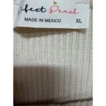 Peach Love California Peach Love Cream Soft Keyhole Front Plush Sweater Size XL Clean Girl Boutique Photo 4