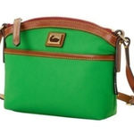 Dooney & Bourke  Green Crossbody Bag Leather Trim Zip Top NWT Photo 0