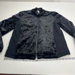 XCVI  Puffa Jacket Women's Black Velvet Jacket Pockets‎ Size Medium Full Zip Photo 8