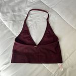 Victoria's Secret Victoria’s Secret PINK Maroon Halter Top Bra Womens Medium M Workout Photo 1