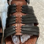 Ariat  Black Brown‎ Woven Leather Small Wedge Buckle Strap Sandal Size 8 Photo 2