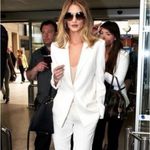 Good American  Luxe Suiting Boyfriend Blazer Ivory White Photo 11