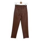 Aritzia Wilfred Melina Pants Vegan Faux Leather High Waist Brown Size 4 Photo 7