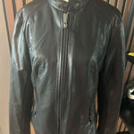 Kenneth Cole New York black fox leather jacket size small NWT Photo 0