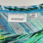 Hemline Avenue Size 26/28 Green & Blue Watercolor Print Asymmetrical Blouse Top Photo 3
