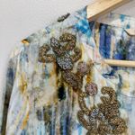 Soft Surroundings Embellished Peasant Top M Boho Floral Tunic Sparkle Beaded Photo 6