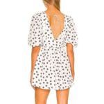 For Love & Lemons NEW  White Floral Mini Dress size Medium Connie Cottagecore Photo 3