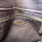 Fossil  Satchel Crossbody Bag Purse Flap Buckle Closure Cow Hide Leather Brown Photo 15
