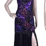 Oleg Cassini Gatsby Style Beaded Silk Dress Size 4 Photo 0
