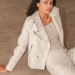 Lulus Women’s Out for the Night Vegan Leather Moto Jacket in Beige size Medium Photo 0