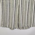 Isaac Mizrahi  Bridgehampton Green Striped Linen Shorts Size 0 Tall Linen Shorts Photo 2